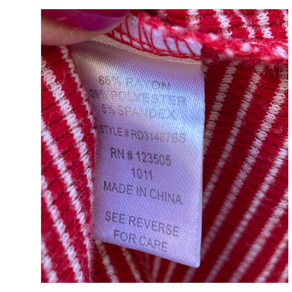 Heart and Hips Red White Striped Ribbed Knit Dress Y2K Style Size M - Picture 7 of 8